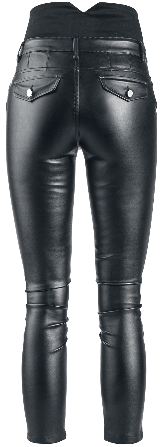 Pantalon imitation cuir  de Forplay - Pantalon Taille Haute en Similicuir - W30L32 à W34L34 - pour Femme - noir - Forplay - View 2