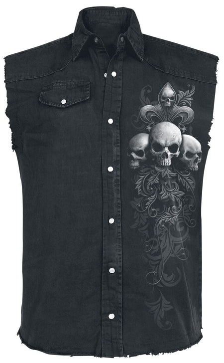 Veste Sans Manches Gothic de Spiral - Skull Scroll - M à 4XL - pour Homme - noir - Spiral