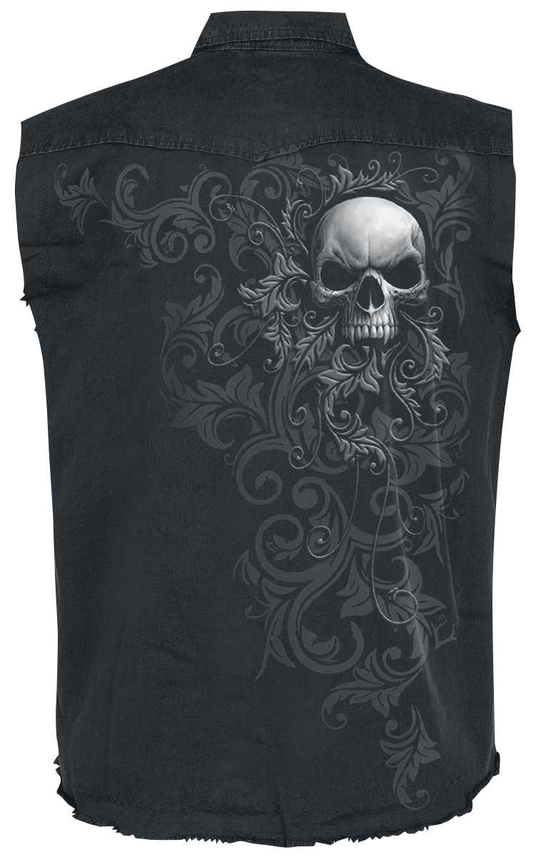 Veste Sans Manches Gothic de Spiral - Skull Scroll - M à 4XL - pour Homme - noir - Spiral - View 2