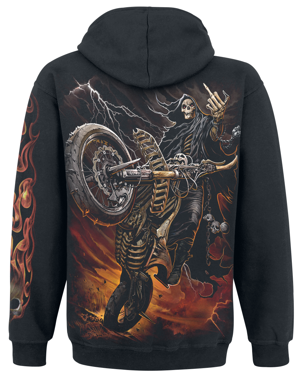 Sweat-shirt à capuche Gothic de Spiral - Bike Life - S à M - pour Homme - noir - Spiral - View 2