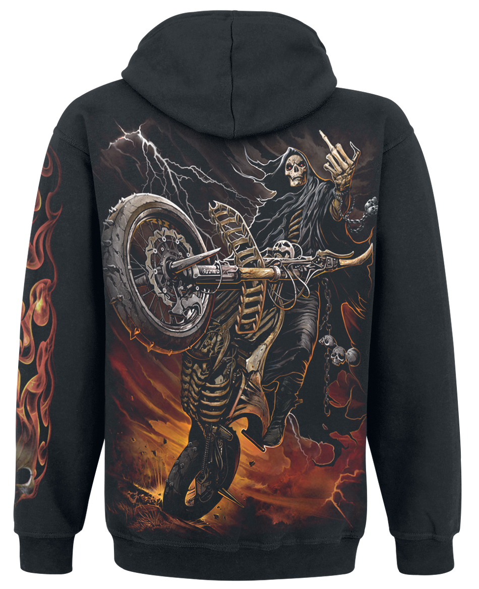 Sweat-shirt à capuche Gothic de Spiral - Bike Life - S à M - pour Homme - noir - Spiral - View 2
