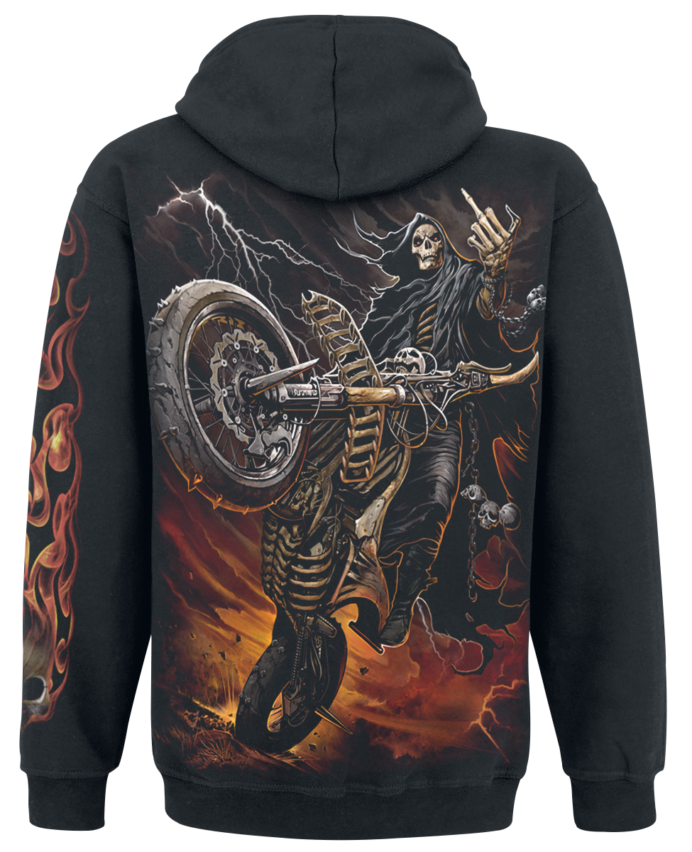 Sweat-shirt à capuche Gothic de Spiral - Bike Life - S à XXL - pour Homme - noir - Spiral - View 2