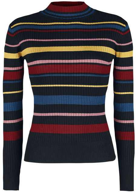 Pull tricoté  de Voodoo Vixen - Pull Col Roulé Leah - S à XL - pour Femme - multicolore - Voodoo Vixen