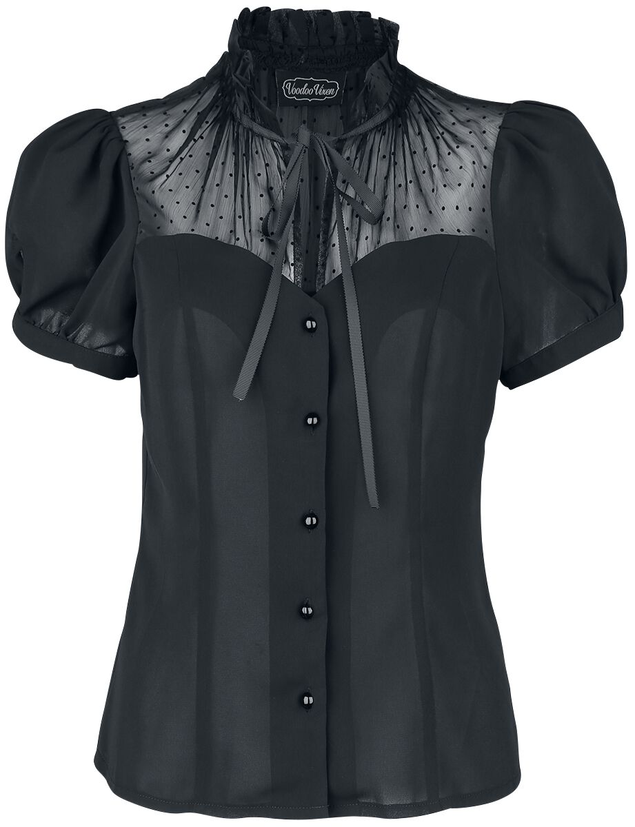 Chemisier Rockabilly de Voodoo Vixen - Chemisier Acid Doll - S à XXL - pour Femme - noir - Voodoo Vixen