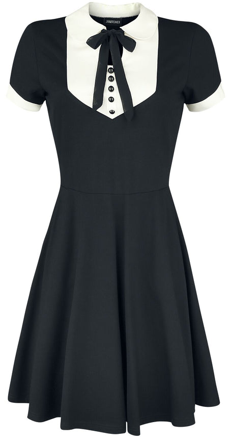 Robe courte Gothic de Jawbreaker - Robe In A Mood - XS à 4XL - pour Femme - noir/blanc - Jawbreaker