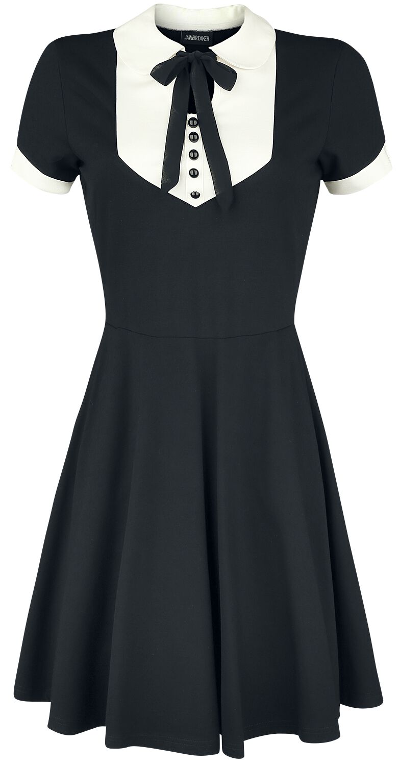 Robe courte Gothic de Jawbreaker - Robe In A Mood - XS à 4XL - pour Femme - noir/blanc - Jawbreaker