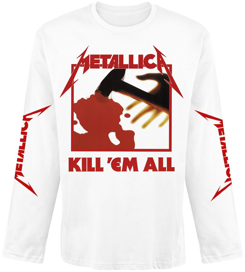 T-shirt manches longues  de Metallica - Kill 'Em All - S à XXL - pour Homme - blanc - metallica