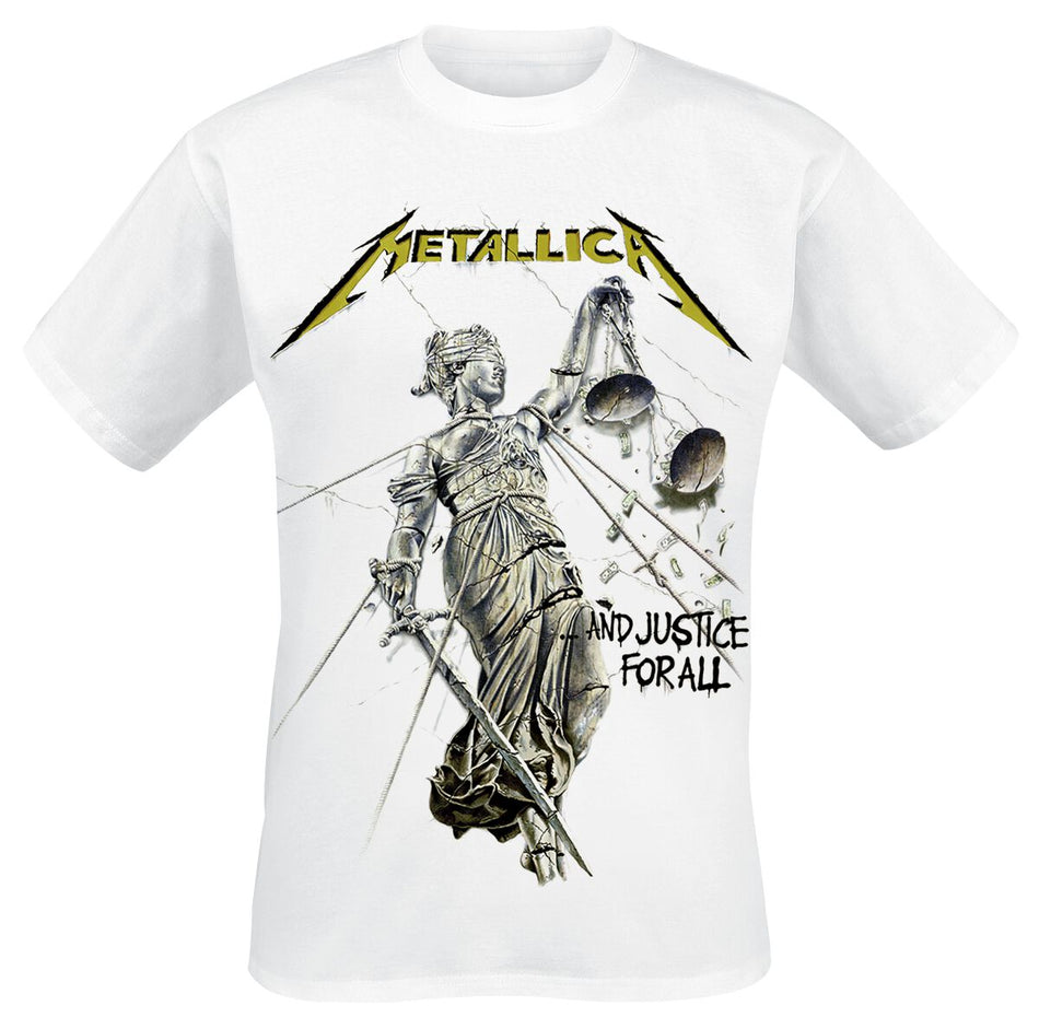 T-Shirt Manches courtes  de Metallica - Justice - S à XXL - pour Homme - blanc - metallica