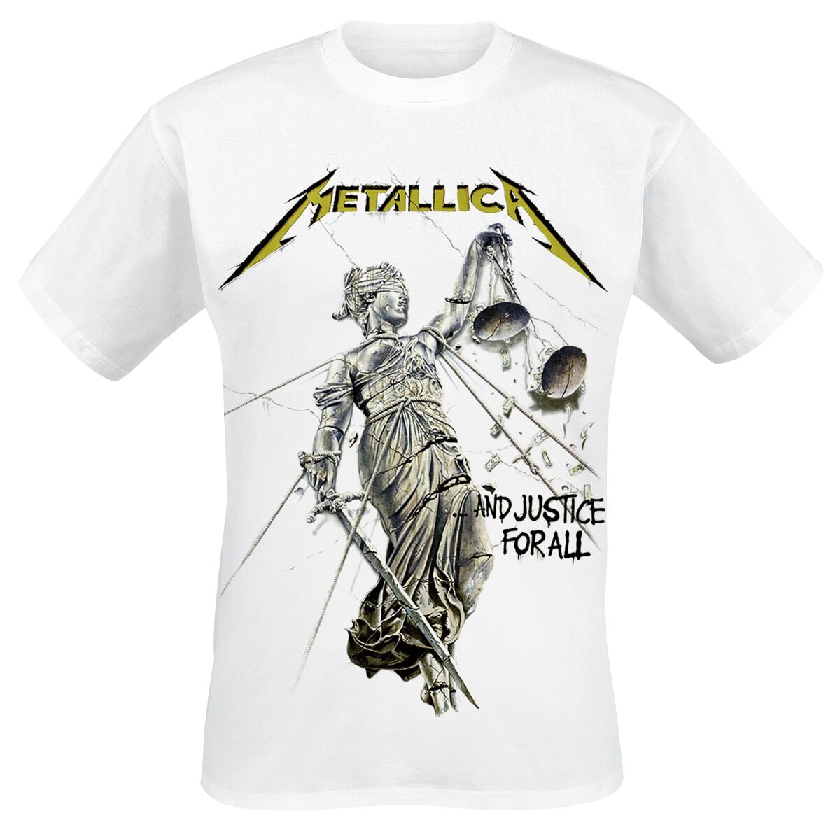 T-Shirt Manches courtes  de Metallica - Justice - S à XXL - pour Homme - blanc - metallica
