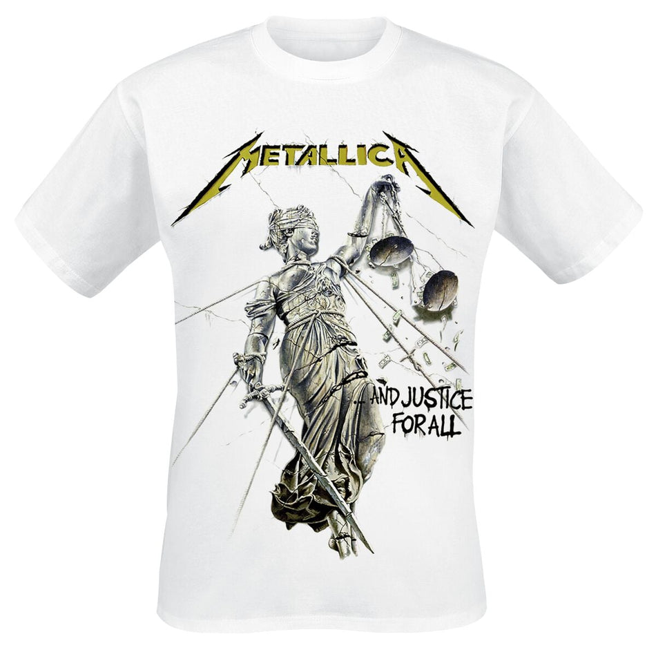 T-Shirt Manches courtes  de Metallica - Justice - S à XXL - pour Homme - blanc - metallica