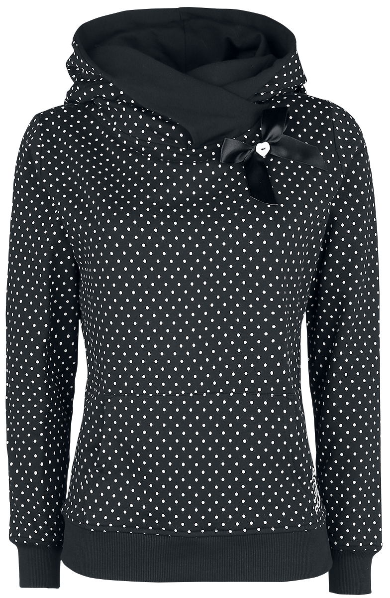 Sweat-shirt à capuche Rockabilly de Pussy Deluxe - Pull À Pois Avec Col ÉCharpe - XS à XXL - pour Femme - noir - Pussy Deluxe - View 2