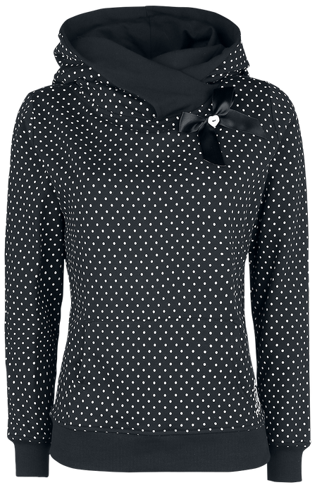 Sweat-shirt à capuche Rockabilly de Pussy Deluxe - Pull À Pois Avec Col ÉCharpe - XS à XXL - pour Femme - noir - Pussy Deluxe - View 2