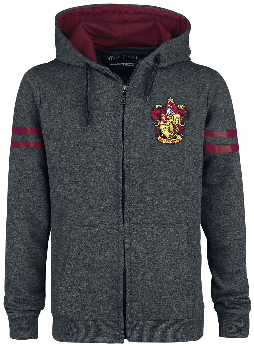Sweat-shirt zippé à capuche  de Harry Potter - Gryffondor Sport - S à XXL - pour Homme - gris/bordeaux - Harry Potter