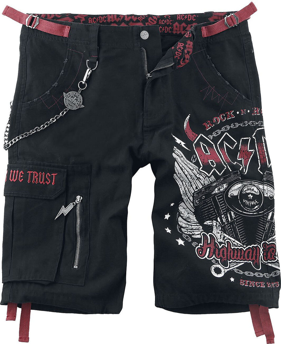 Short  de AC/DC - EMP Signature Collection - M à 3XL - pour Homme - noir/rouge - AC/DC