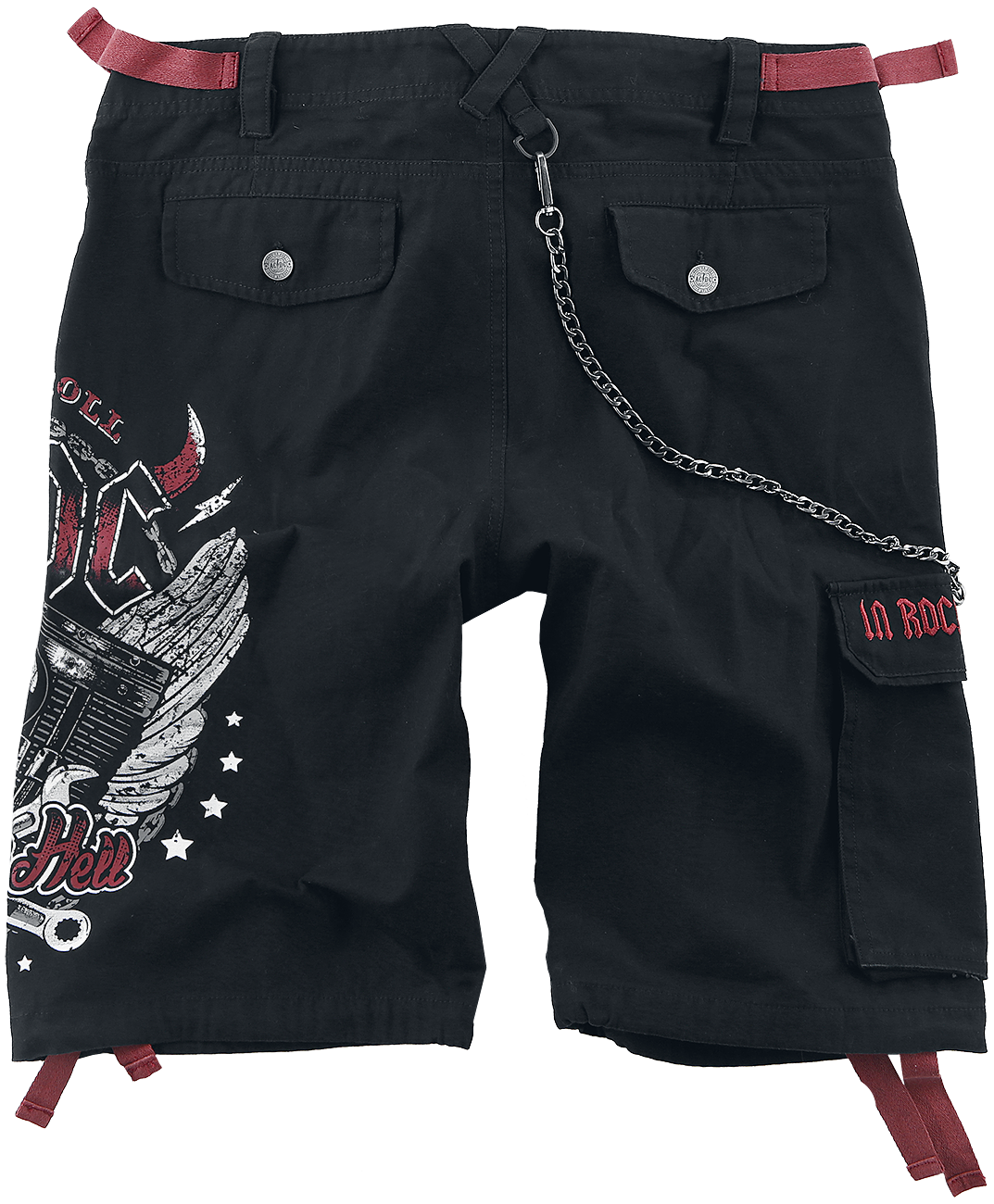 Short  de AC/DC - EMP Signature Collection - M à 3XL - pour Homme - noir/rouge - AC/DC - View 2