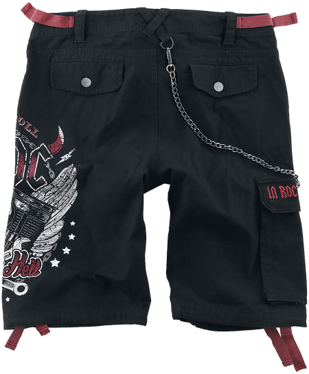 Short  de AC/DC - EMP Signature Collection - M à 3XL - pour Homme - noir/rouge - AC/DC - View 2