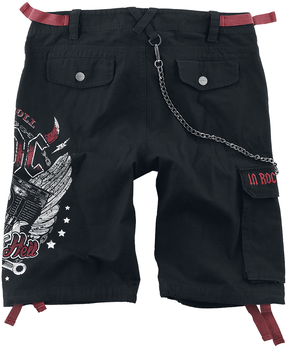 Short  de AC/DC - EMP Signature Collection - M à 3XL - pour Homme - noir/rouge - AC/DC - View 2