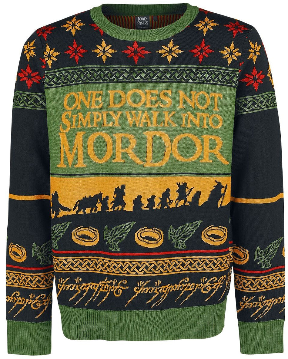 Pull de Noël  de Le Seigneur Des Anneaux - Walk Into Mordor - XS à XL - pour Homme - multicolore - Le Seigneur Des Anneaux