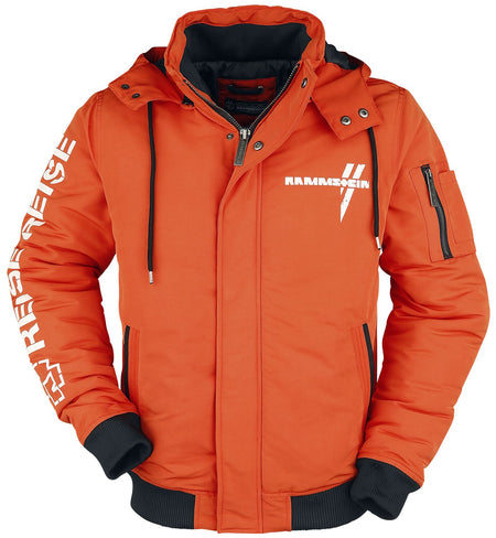 Manteau d'hiver  de Rammstein - Blouson - M à 3XL - pour Homme - orange/noir - Rammstein