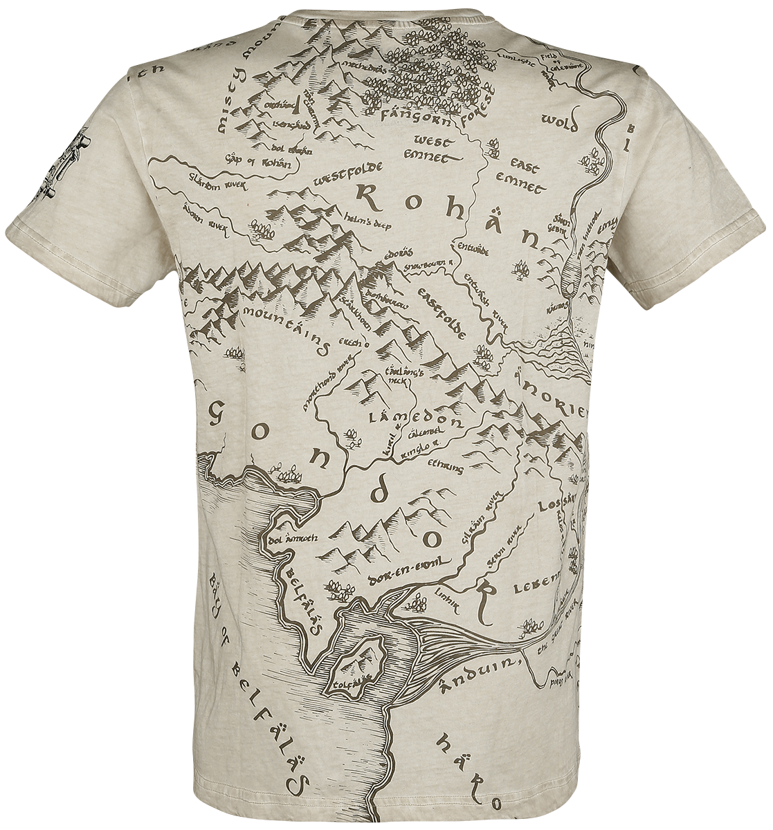 T-Shirt Manches courtes  de Le Seigneur Des Anneaux - Terre Du Milieu - S à XXL - pour Homme - gris - Le Seigneur Des Anneaux - View 2