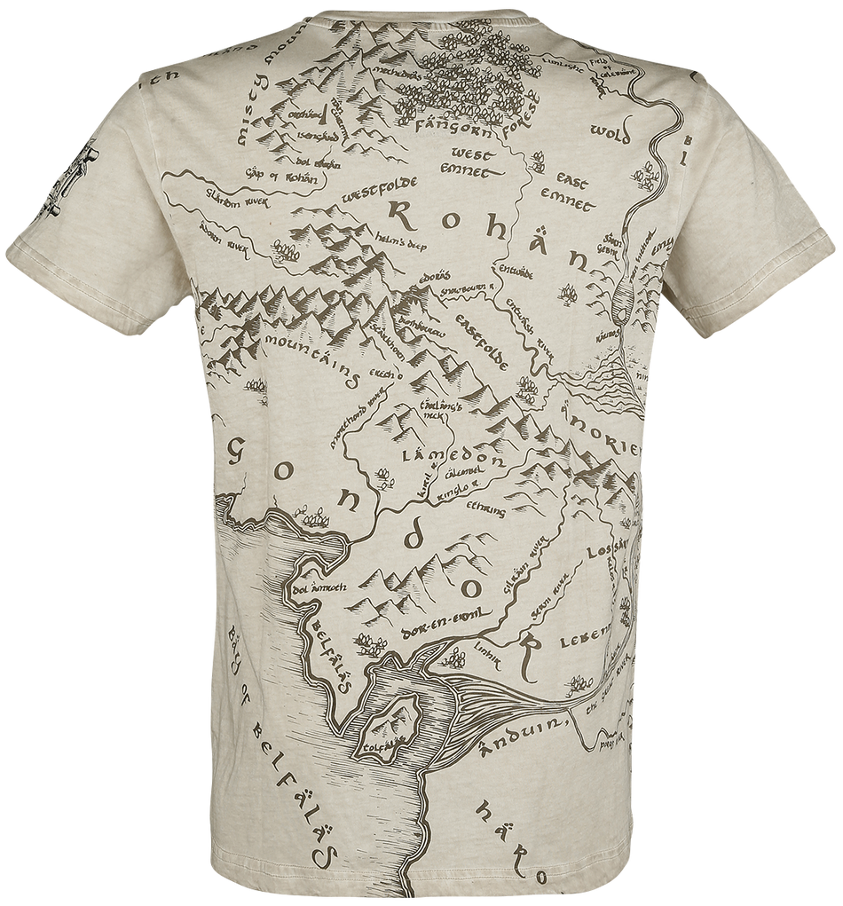 T-Shirt Manches courtes  de Le Seigneur Des Anneaux - Terre Du Milieu - S à XXL - pour Homme - gris - Le Seigneur Des Anneaux - View 2
