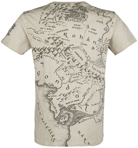 T-Shirt Manches courtes  de Le Seigneur Des Anneaux - Terre Du Milieu - S à XXL - pour Homme - gris - Le Seigneur Des Anneaux - View 2
