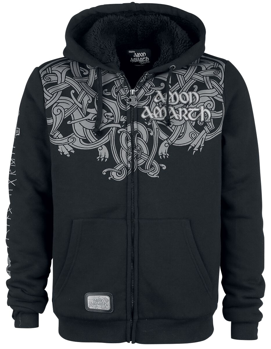 Sweat-shirt zippé à capuche  de Amon Amarth - EMP Signature Collection - M à 3XL - pour Homme - noir - Amon Amarth