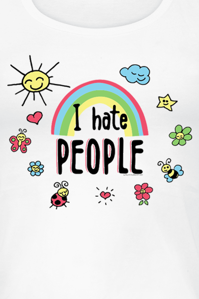 Top Fun de Slogans - I Hate People - S à XXL - pour Femme - blanc - Slogans - View 2