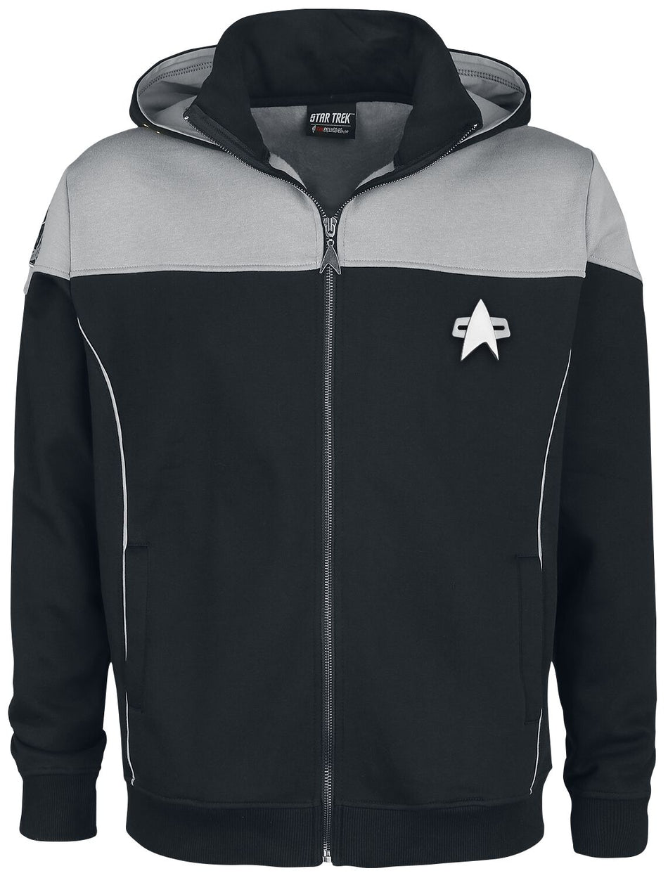 Sweat-shirt zippé à capuche  de Star Trek - Picard - S à 3XL - pour Homme - noir/gris - Star Trek