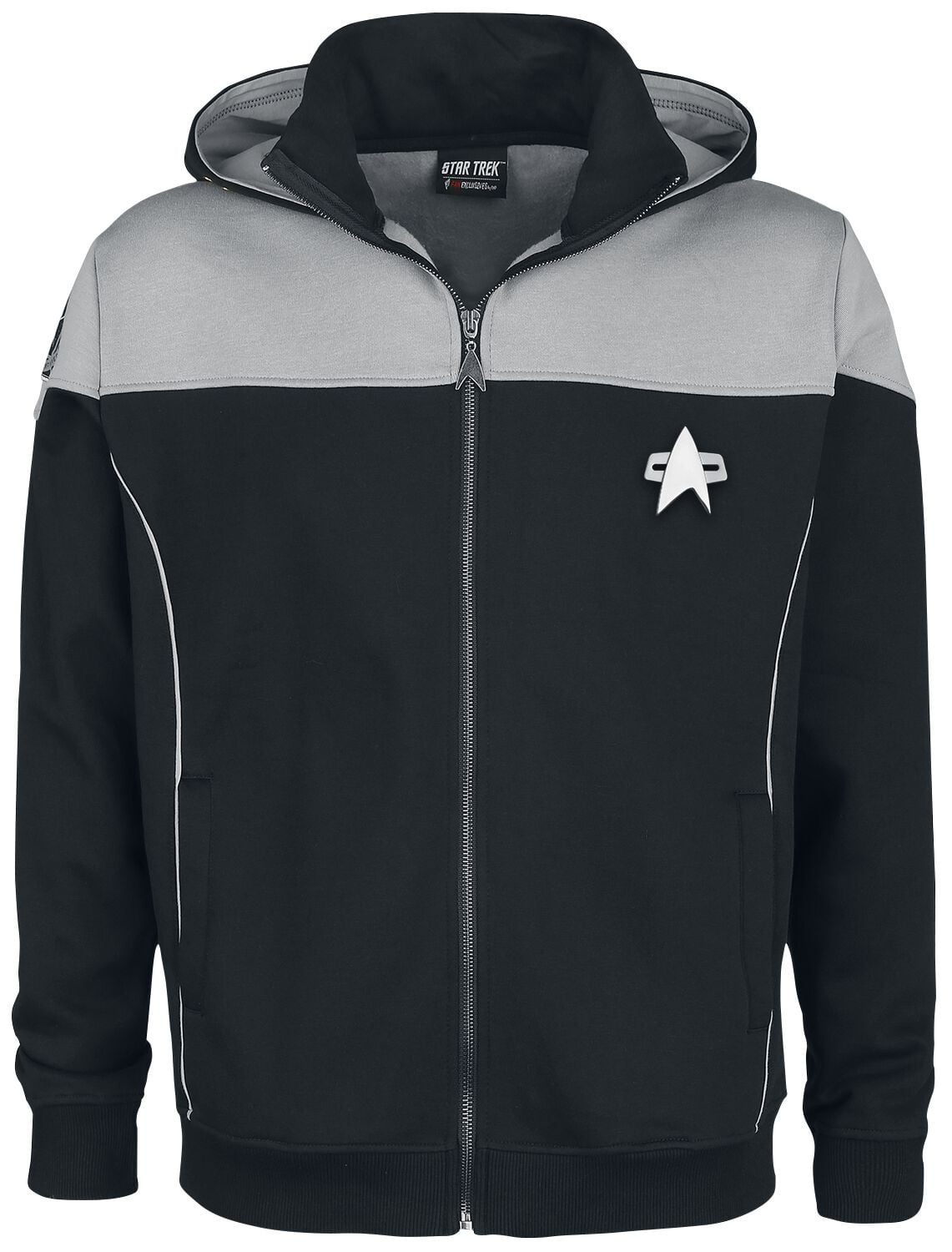 Sweat-shirt zippé à capuche  de Star Trek - Picard - S à 3XL - pour Homme - noir/gris - Star Trek