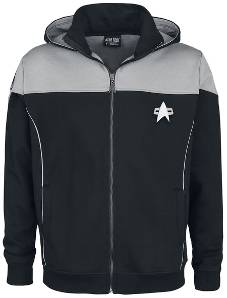 Sweat-shirt zippé à capuche  de Star Trek - Picard - S à 3XL - pour Homme - noir/gris - Star Trek