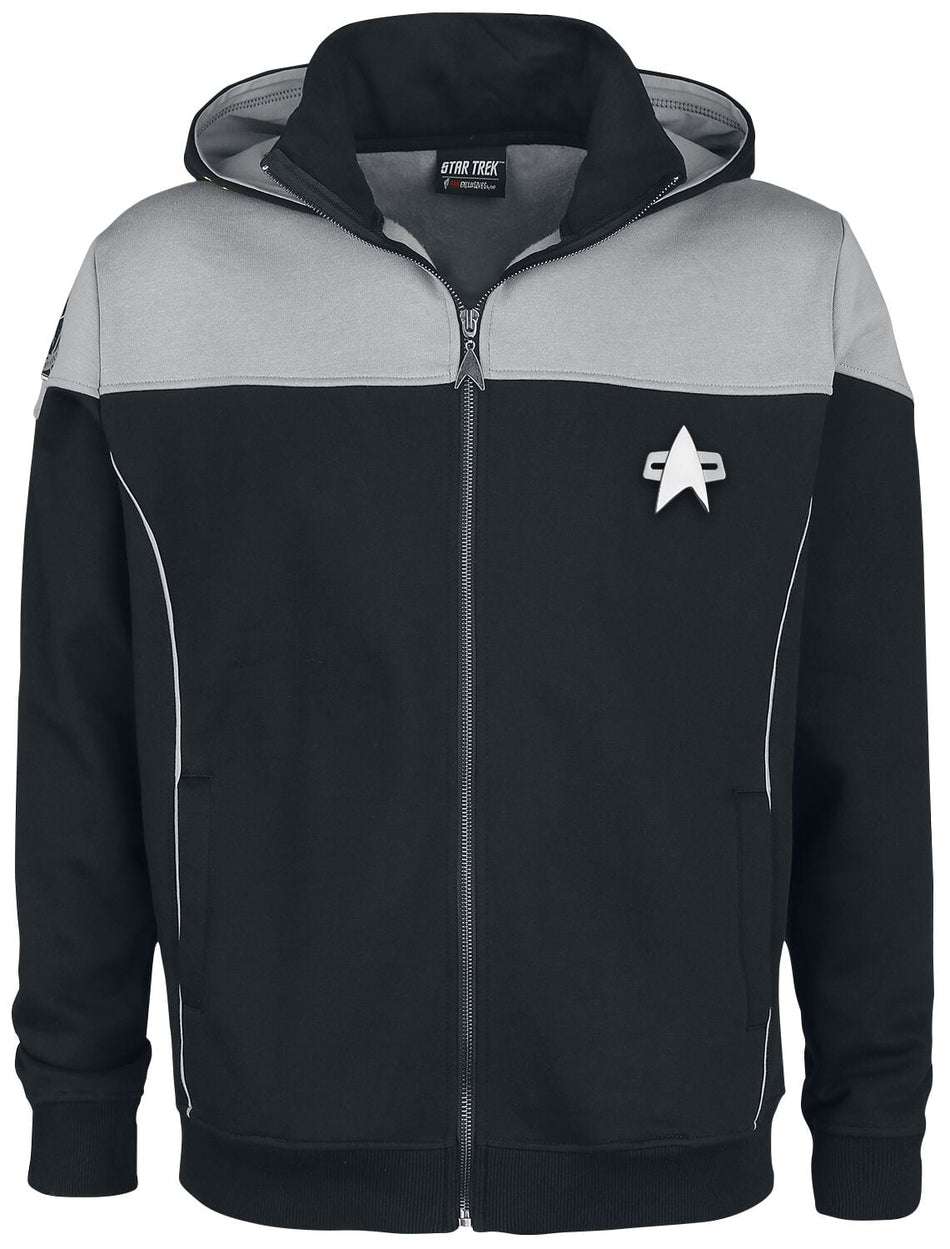 Sweat-shirt zippé à capuche  de Star Trek - Picard - S à 3XL - pour Homme - noir/gris - Star Trek
