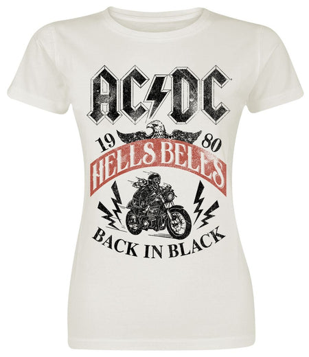 T-Shirt Manches courtes  de AC/DC - Hells Bells - S à XXL - pour Femme - blanc cassé - AC/DC