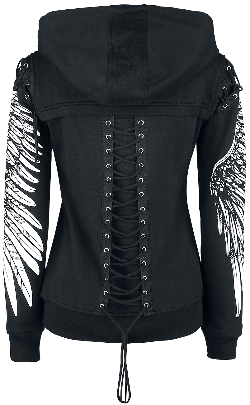 Sweat-shirt zippé à capuche Gothic de Poizen Industries - Sweat À Capuche Elora - S à XL - pour Femme - noir - Poizen Industries - View 2