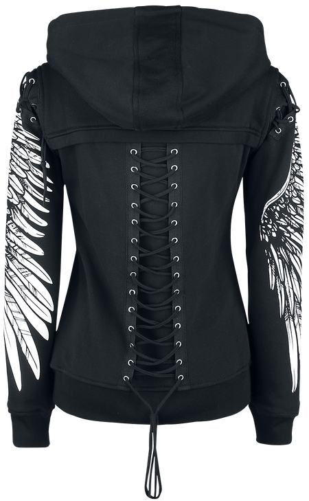 Sweat-shirt zippé à capuche Gothic de Poizen Industries - Sweat À Capuche Elora - S à XL - pour Femme - noir - Poizen Industries - View 2