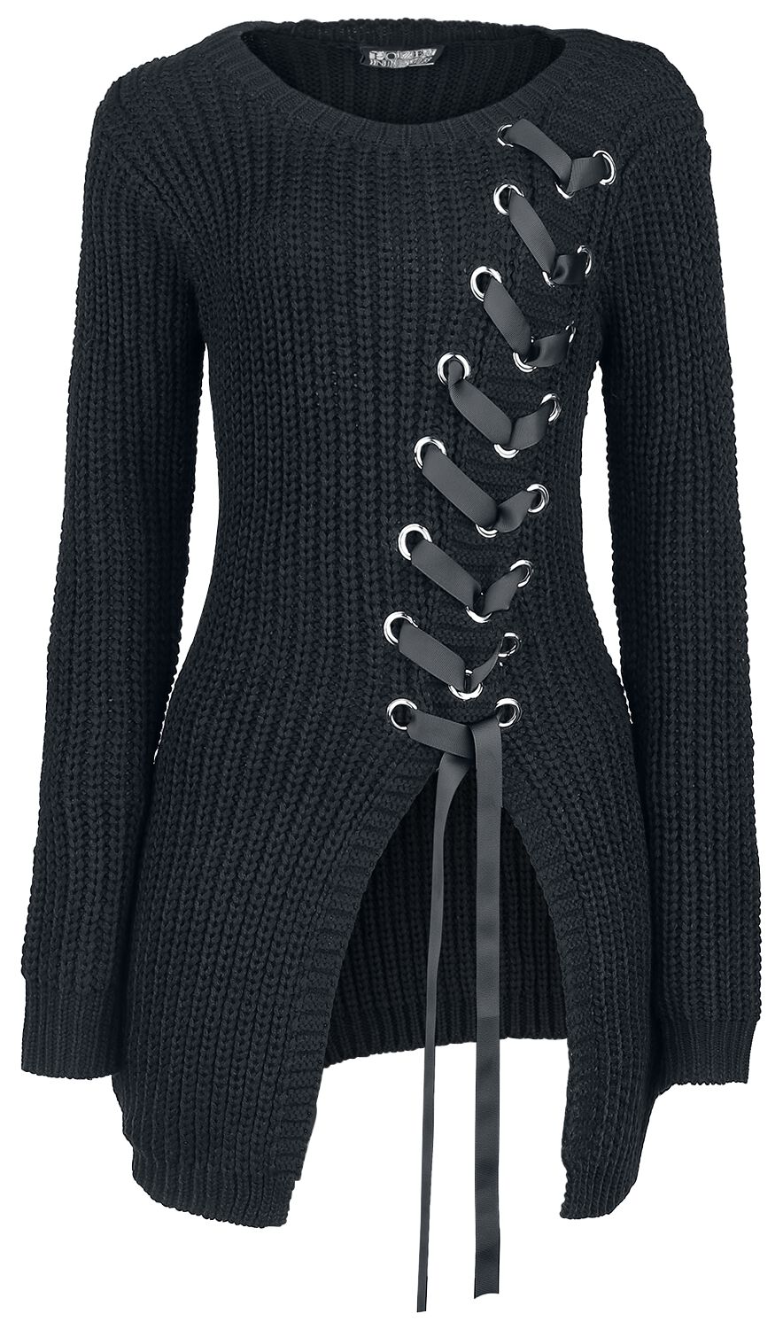 Pull tricoté Gothic de Poizen Industries - Haut Meleri - S à 3XL - pour Femme - noir - Poizen Industries