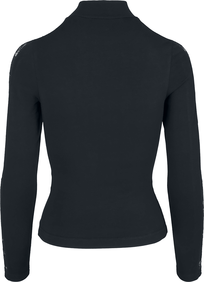 T-shirt manches longues  de Urban Classics - Haut Manches Longues Bandes Dentelle - XS à XL - pour Femme - noir - Urban Classics - View 2