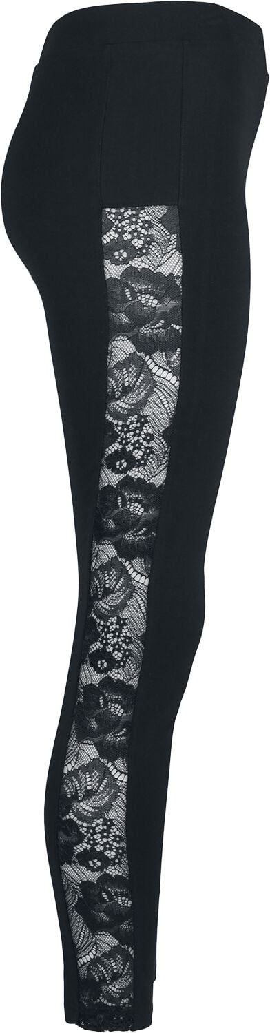 Legging  de Urban Classics - Leggings Bandes Dentelle - XS à 5XL - pour Femme - noir - Urban Classics