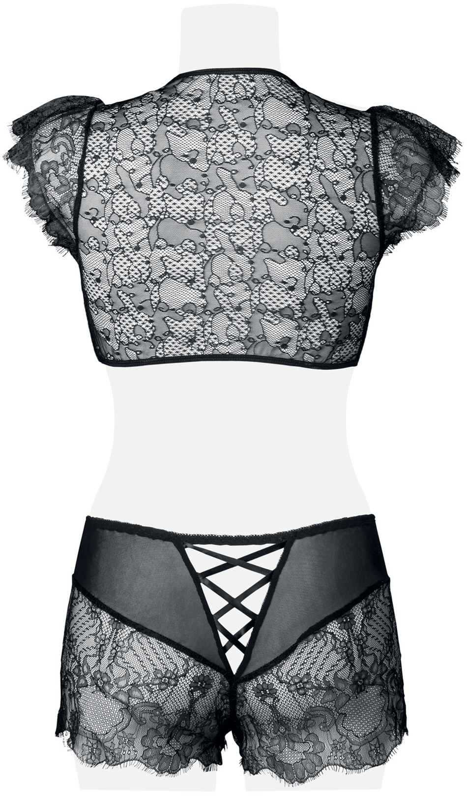Sous-vêtement  de Grey Velvet - Lingerie Dentelle Caraco - S à L - pour Femme - noir - Grey Velvet - View 2