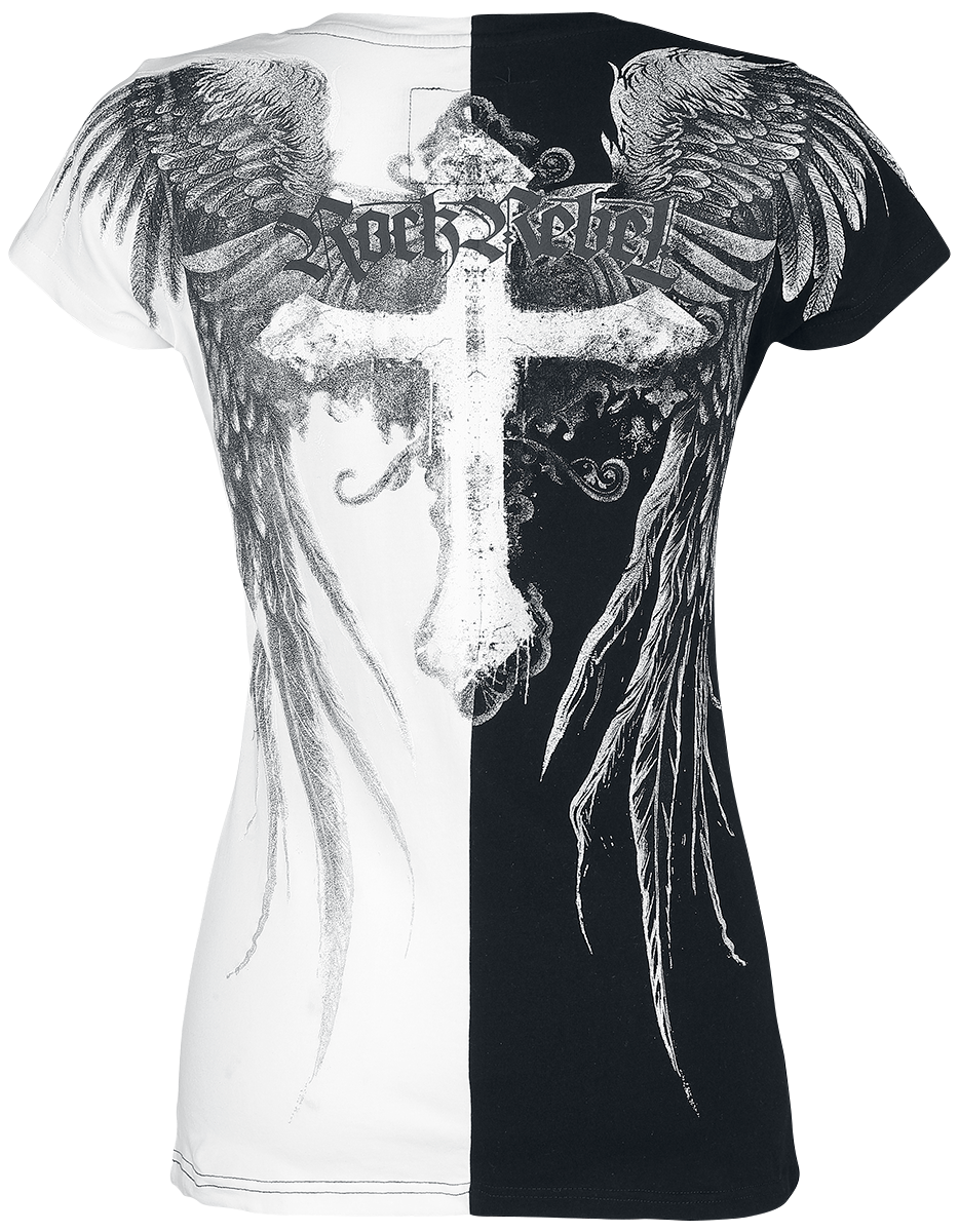 T-Shirt Manches courtes  de Rock Rebel by EMP - Shades Of Truth - S à XL - pour Femme - noir/blanc - Rock Rebel by EMP - View 2