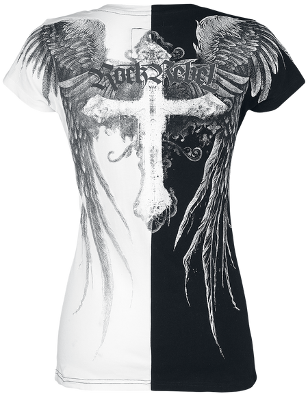 T-Shirt Manches courtes  de Rock Rebel by EMP - Shades Of Truth - S à XL - pour Femme - noir/blanc - Rock Rebel by EMP - View 2