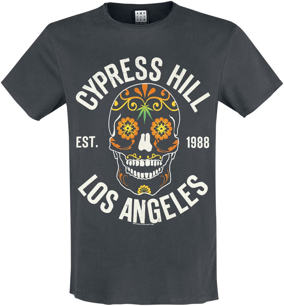 T-Shirt Manches courtes  de Cypress Hill - Amplified Collection - Floral Skull - S à 3XL - pour Homme - anthracite - cypress hill