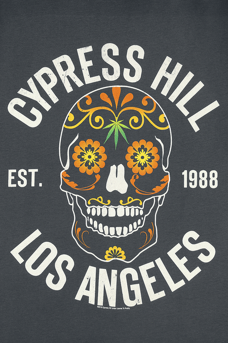T-Shirt Manches courtes  de Cypress Hill - Amplified Collection - Floral Skull - S à 3XL - pour Homme - anthracite - cypress hill - View 2