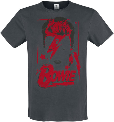 T-Shirt Manches courtes  de David Bowie - Amplified Collection - Aladdin Sane - S à 3XL - pour Homme - anthracite - David Bowie