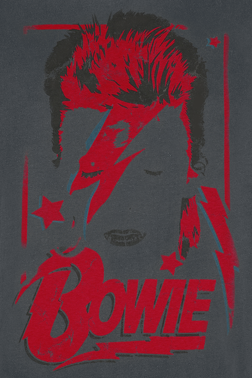 T-Shirt Manches courtes  de David Bowie - Amplified Collection - Aladdin Sane - S à 3XL - pour Homme - anthracite - David Bowie - View 2
