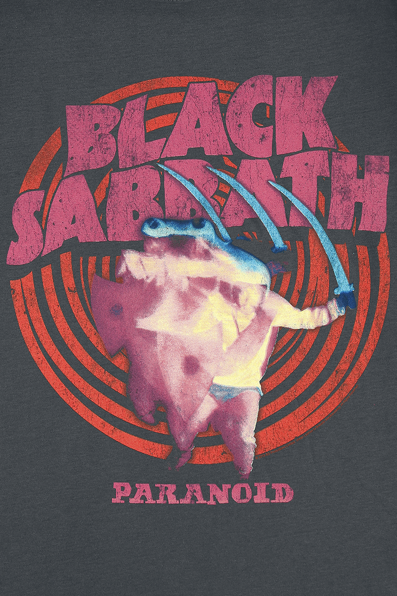 T-Shirt Manches courtes  de Black Sabbath - Amplified Collection - Paranoid - S à XXL - pour Homme - anthracite - Black Sabbath - View 2