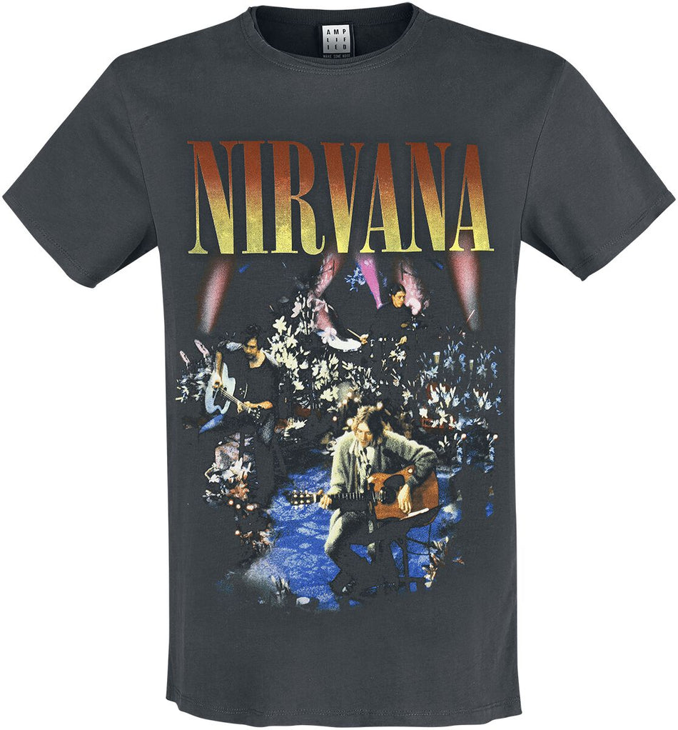 T-Shirt Manches courtes  de Nirvana - Amplified Collection - Unplugged In New York - XS à 3XL - pour Homme - anthracite - Nirvana