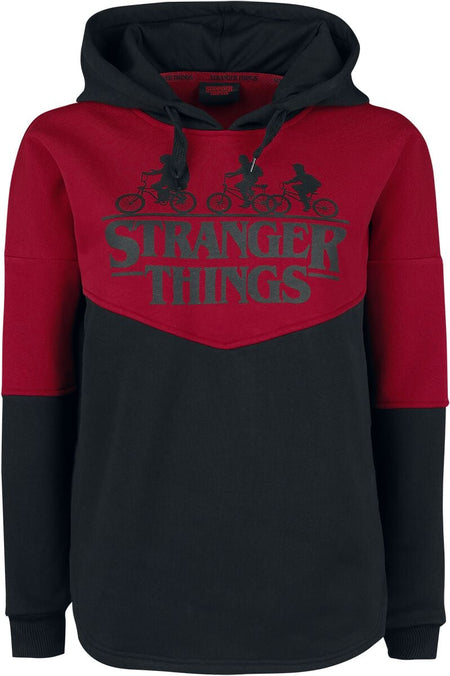 Sweat-shirt à capuche  de Stranger Things - Upside Down - S à XL - pour Femme - rouge/noir - Stranger Things