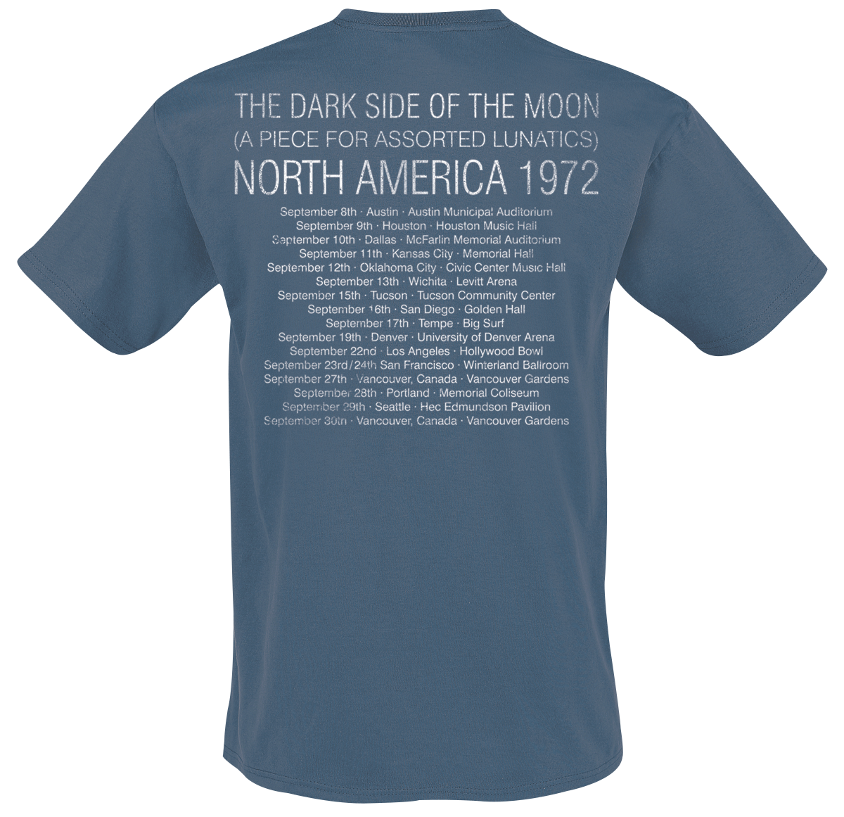 T-Shirt Manches courtes  de Pink Floyd - North America 1972 - M à XXL - pour Homme - bleu - Pink Floyd - View 2