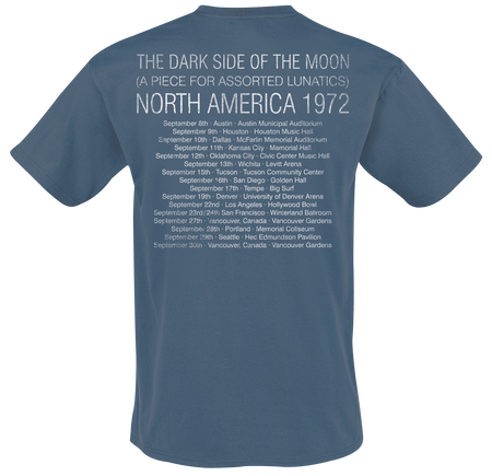 T-Shirt Manches courtes  de Pink Floyd - North America 1972 - M à XXL - pour Homme - bleu - Pink Floyd - View 2